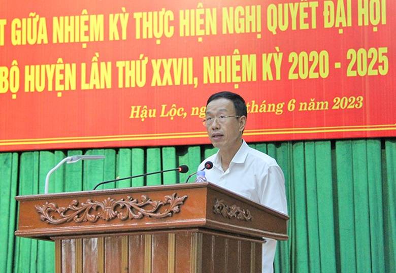 Hậu Lộc Sơ kết giữa nhiệm kỳ thực hiện Nghị quyết Đại hội Đảng bộ huyện lần thứ XXVII